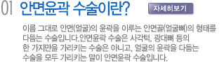 안면윤곽수술이란? - 이름 그대로 안면(얼굴)의 윤곽을 이루는 안면골(얼굴뼈)의 형태를 
다듬는 수술입니다.안면윤곽 수술은 사각턱, 광대뼈 등의 
한 가지만을 가리키는 수술은 아니고, 얼굴의 윤곽을 다듬는 
수술을 모두 가리키는 말이 안면윤곽 수술입니다.
 